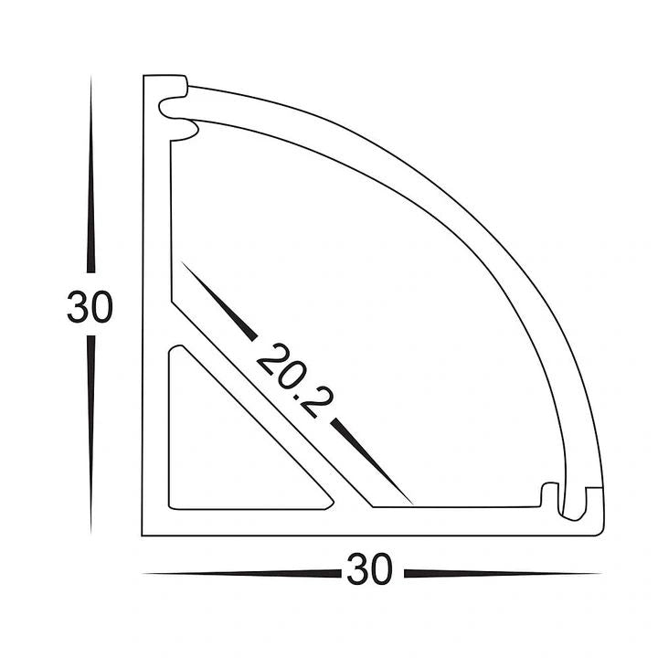 HV9691-3030 - Corner Aluminium Profile