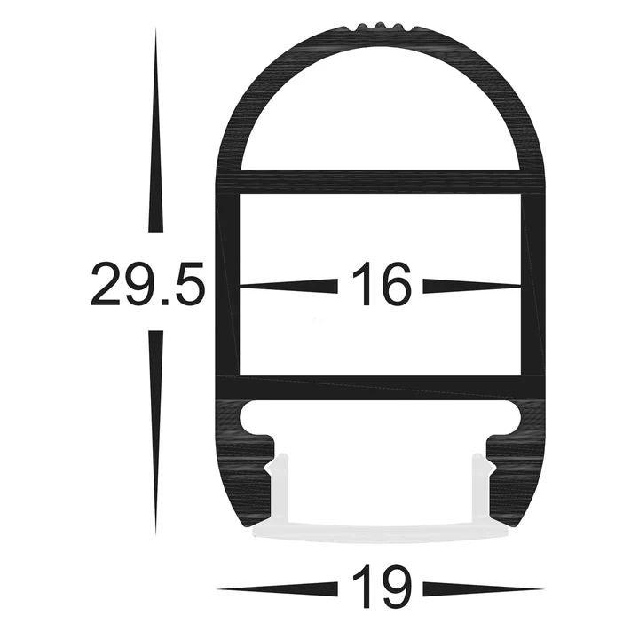 HV9692-1930 - Wardrobe Aluminium Profile