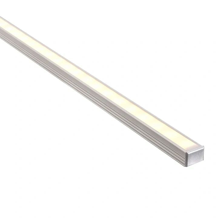 HV9693-1612 - Shallow Square Aluminium Profile per Half Meter SILVER Aluminium Profile