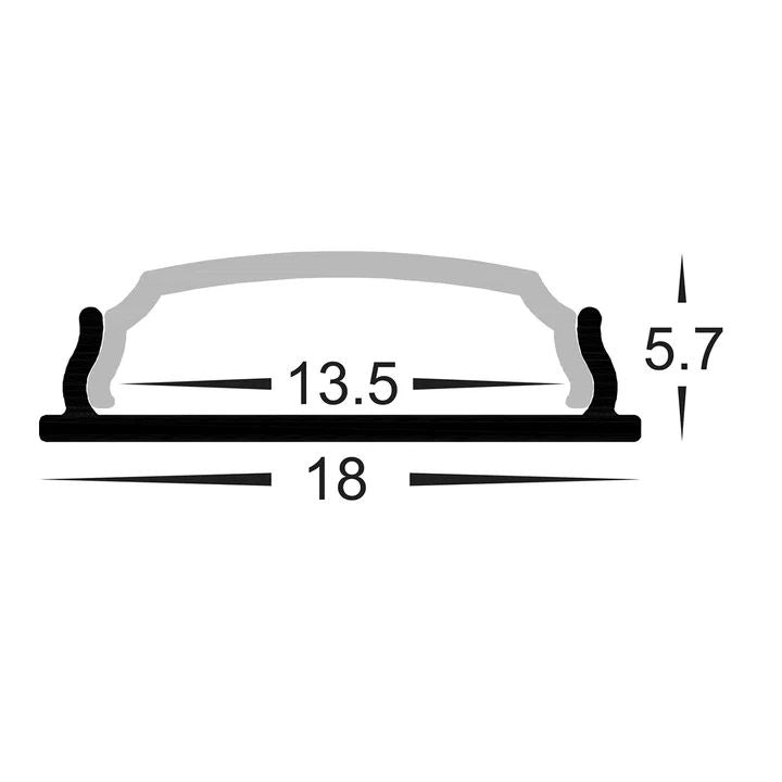 HV9693-1806 - Shallow Square Bendable Aluminium Profile