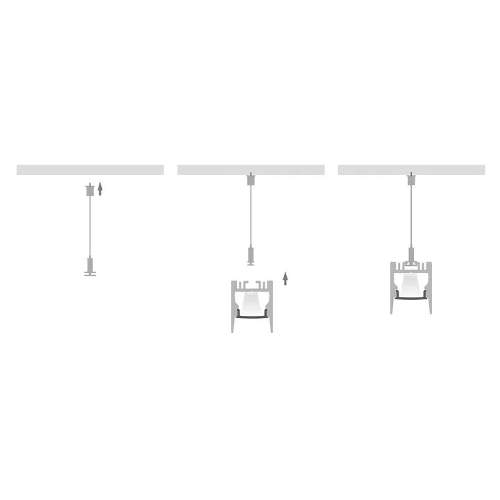 HV9693-2025-BLK - Suspended or Surface Mounted Aluminium Profile