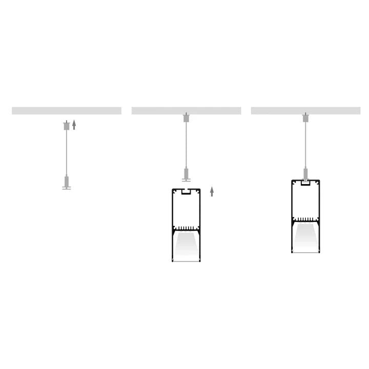 HV9693-2070 - Suspended Aluminium Silver Profile