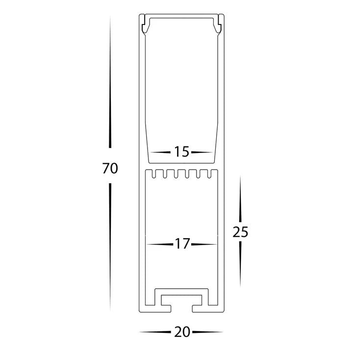 HV9693-2070 - Suspended Aluminium Silver Profile