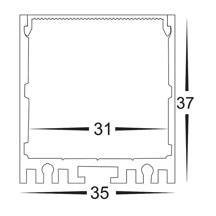 HV9693-3537 - Deep Square Aluminium Profile