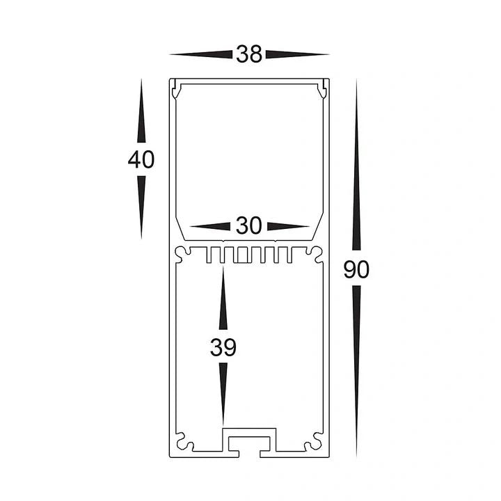 HV9693-3890 - Deep Square Aluminium Profile