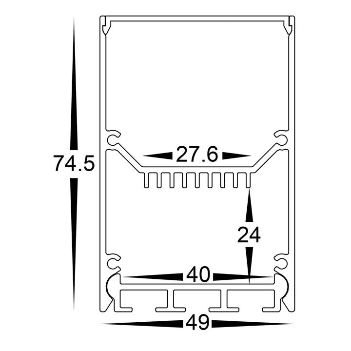 HV9693-4975 - Deep Square Aluminium Profile