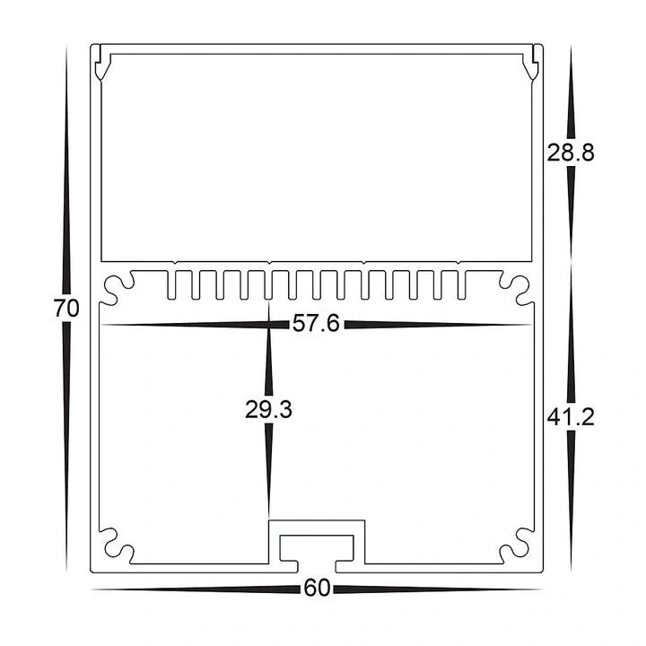 HV9693-6070 - Deep Square Aluminium Profile