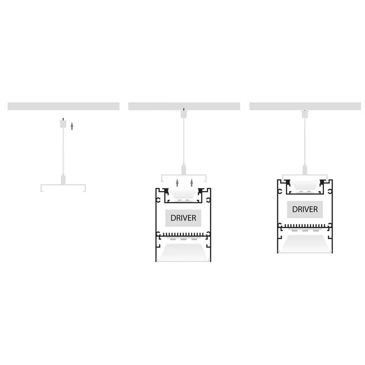 HV9693-6080 - Deep Square Up & Down Aluminium Profile