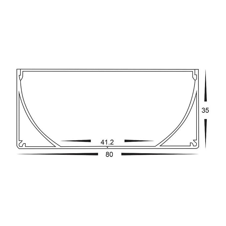 HV9693-8035 - Large Deep Square Aluminium Profile