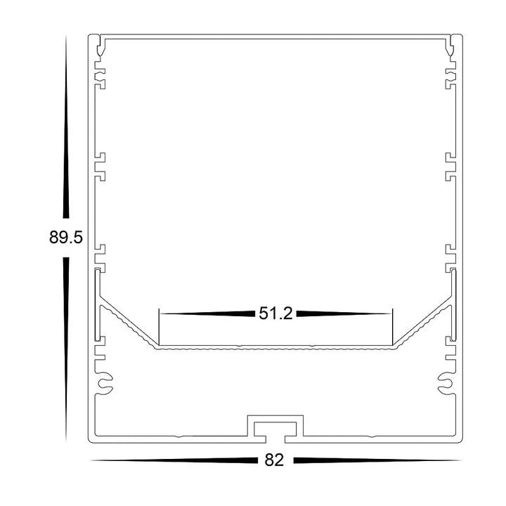 HV9693-8090 - Large Deep Square Aluminium Profile