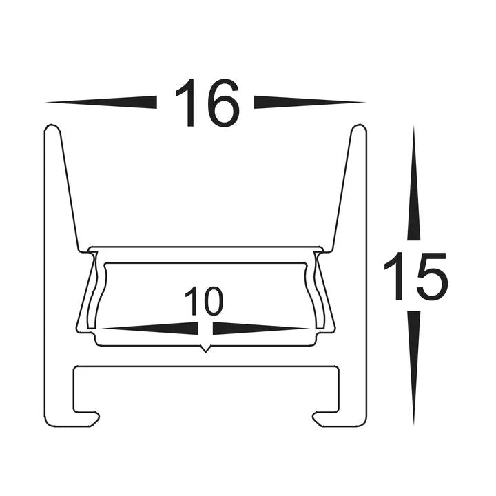 HV9693-1615 - Shallow Square Aluminium Profile