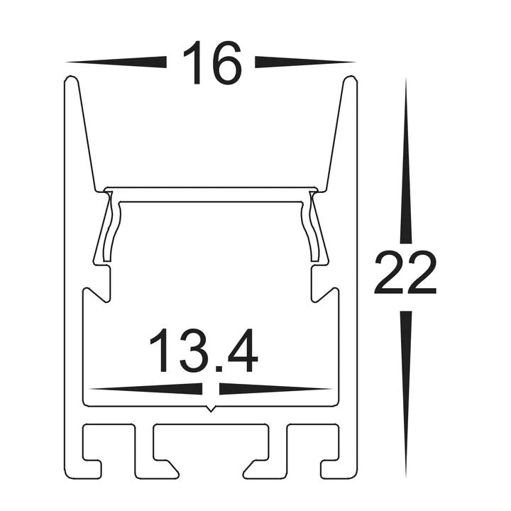 HV9693-1622- Shallow Square Aluminium Profile