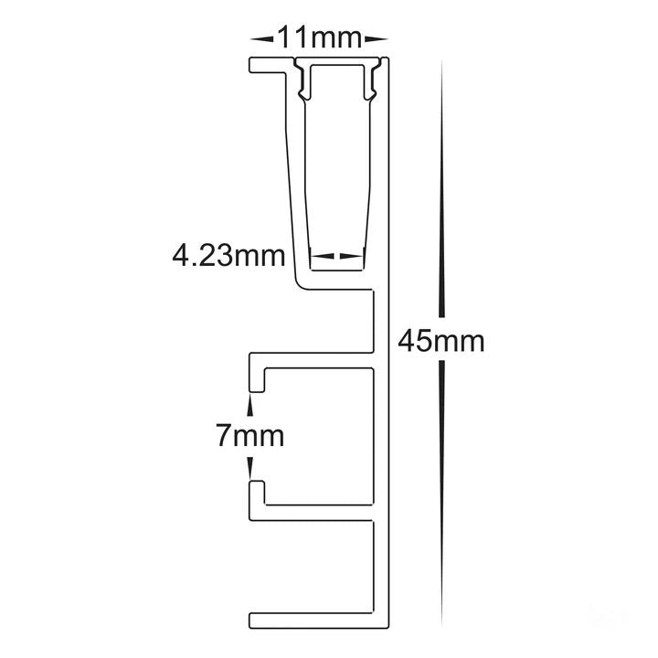 HV9694-1145-Side Mounted Aluminium Profile