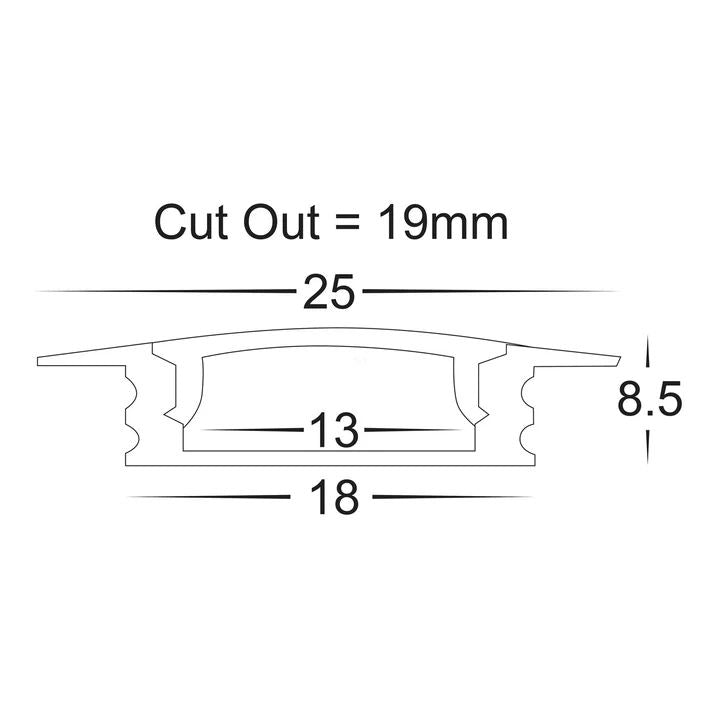 HV9695-2507- Shallow Square Winged Aluminium Profile