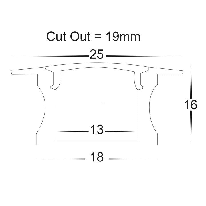 HV9695-2515 - Deep Square Winged Aluminium Profile