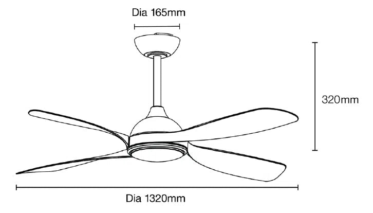 Hampton DC 52″ Smart Ceiling Fan With WIFI Remote Control + LED light