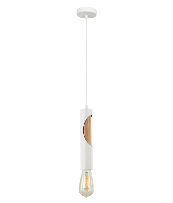 IDA: Interior Iron & Blonde Wood Tube Pendant Lights