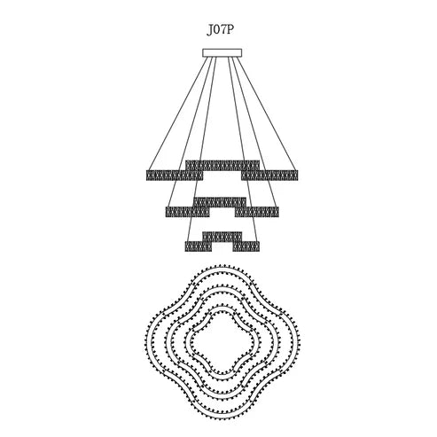 JENGA 3 Tier Crystal Chandelier Tri-Colour LED (Gold)