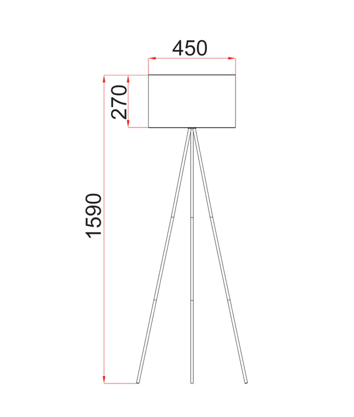 JAMBES: Drum Shade with Antique Brass Tripod Floor Lamps Floor Lamp