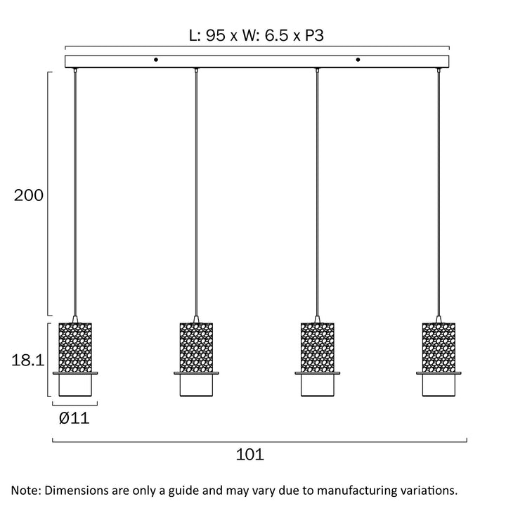 KOLISA 4 LIGHT BAR PENDANT Pendant