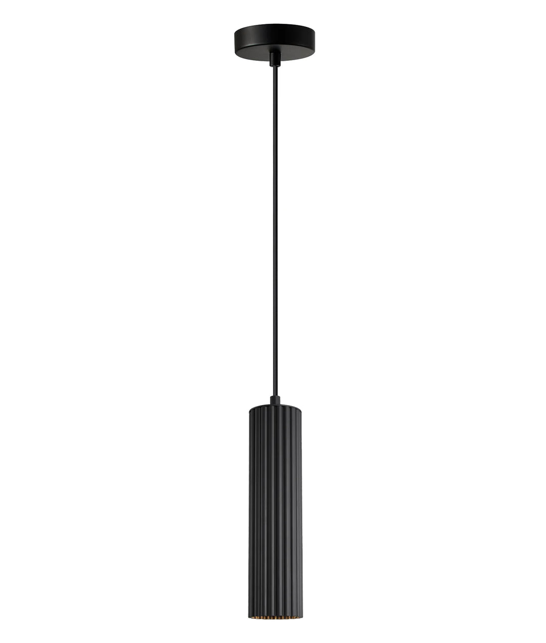 KOLONNE: Interior GU10 Ribbed Cylinder Pendant Lights Black Pendant