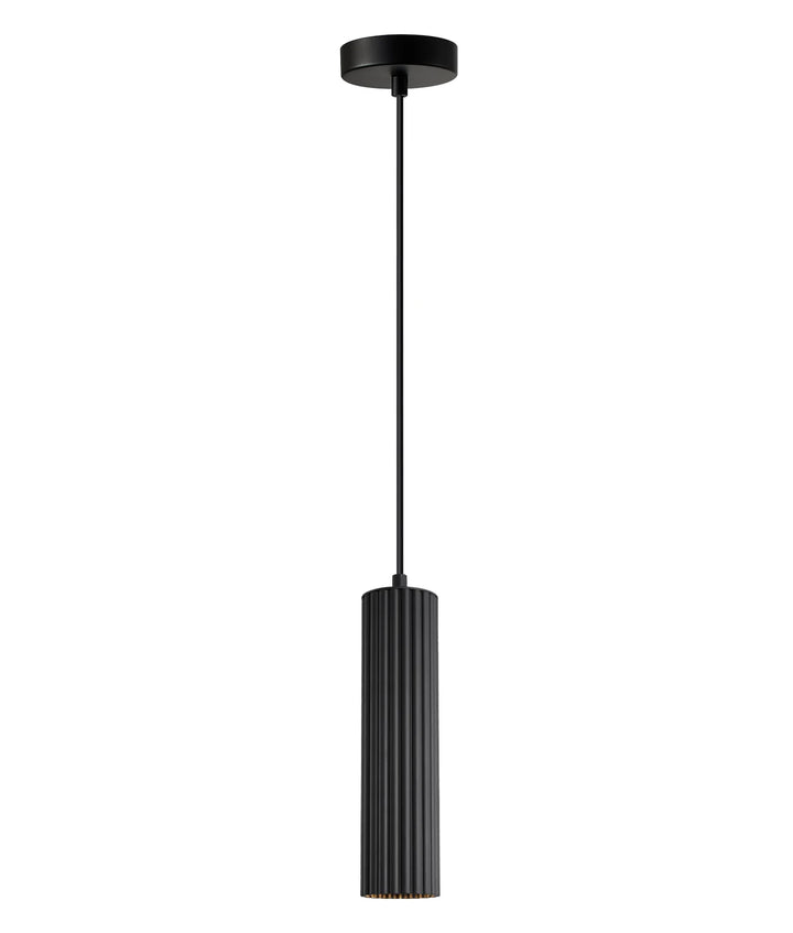 KOLONNE: Interior GU10 Ribbed Cylinder Pendant Lights Black Pendant