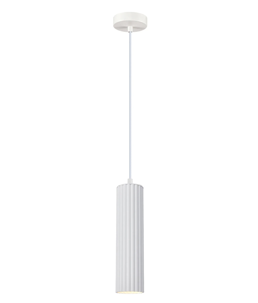 KOLONNE: Interior GU10 Ribbed Cylinder Pendant Lights White Pendant