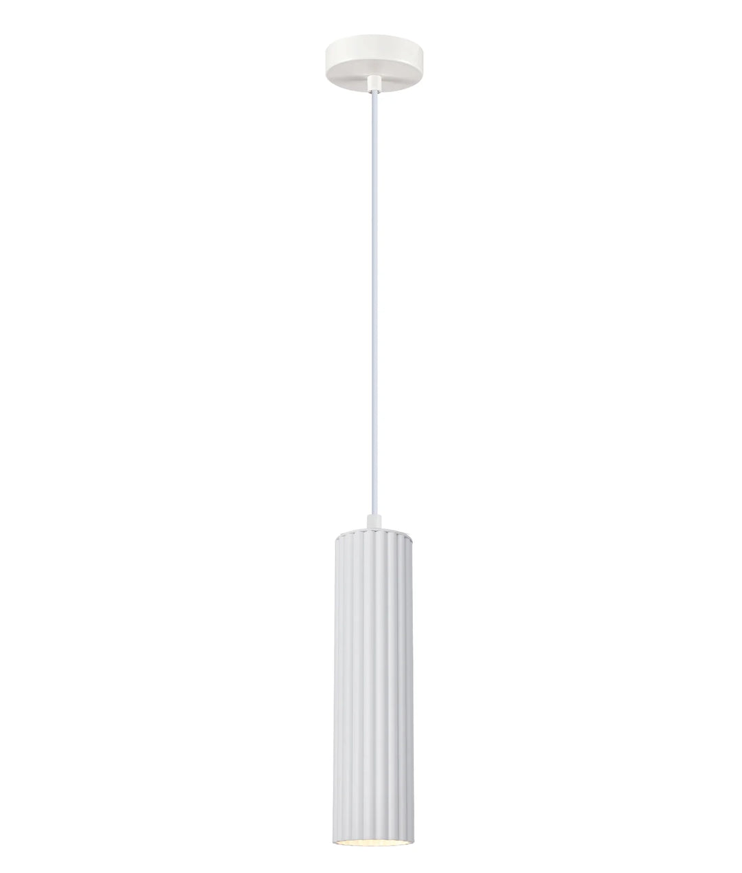 KOLONNE: Interior GU10 Ribbed Cylinder Pendant Lights White Pendant