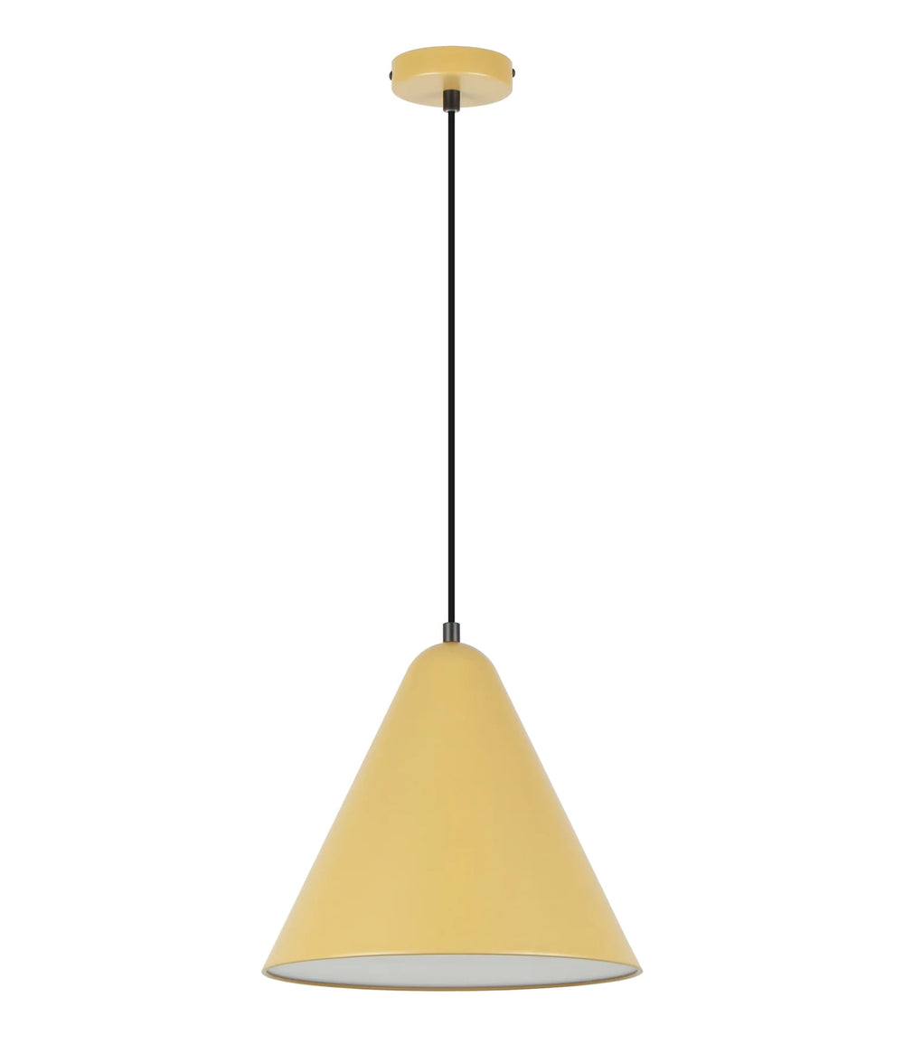 KONUS: Interior Iron Shade with Frosted Diffuser Pendant Lights Mustard Yellow Pendant