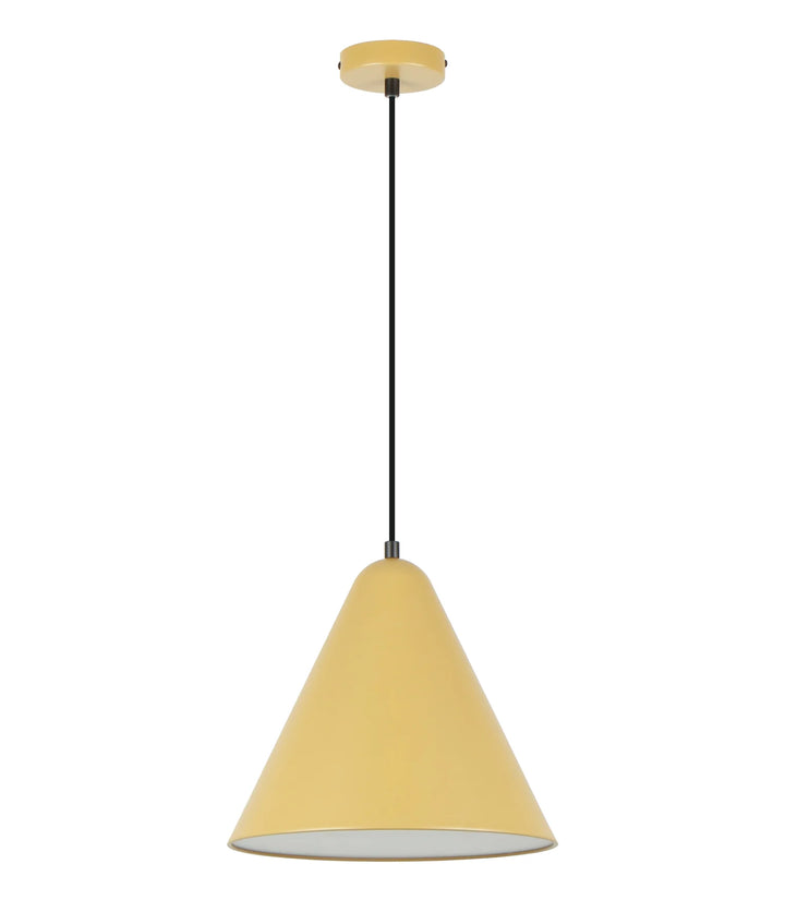KONUS: Interior Iron Shade with Frosted Diffuser Pendant Lights Mustard Yellow Pendant