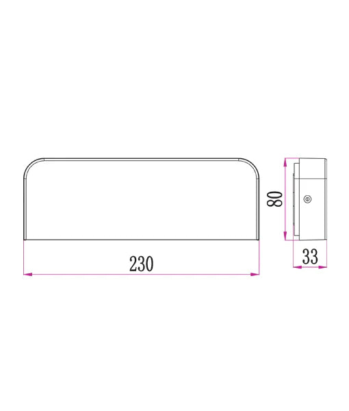 KUK: LED Surface Mounted Rectangular Wall Lights IP54