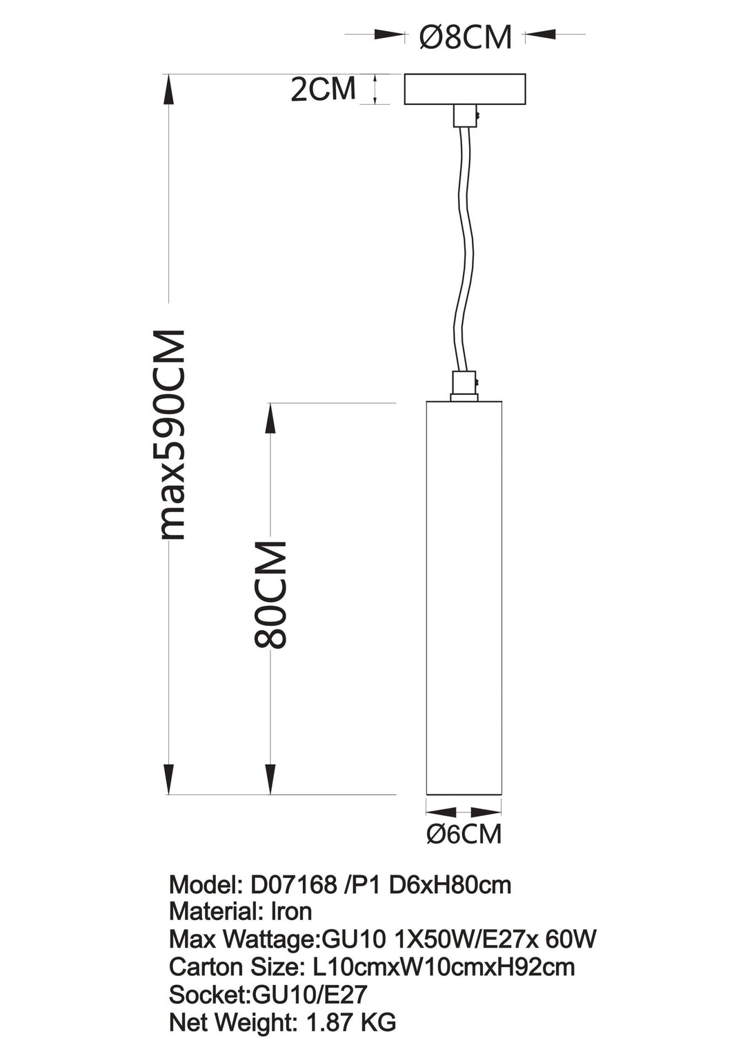TORESS ACID Cylinder Pendant