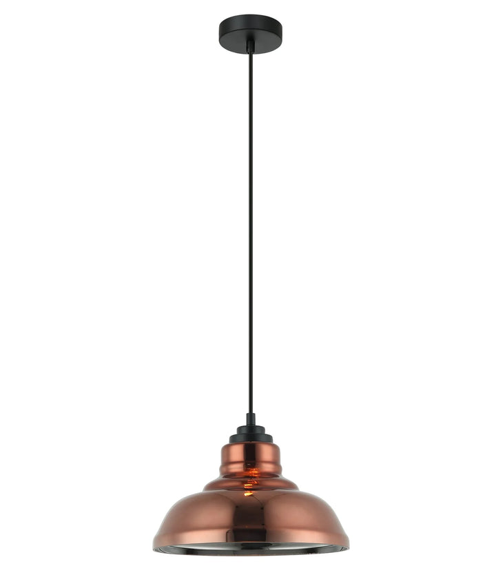 LAMINA: Retro Copper Coloured Dome Glass Pendant Light