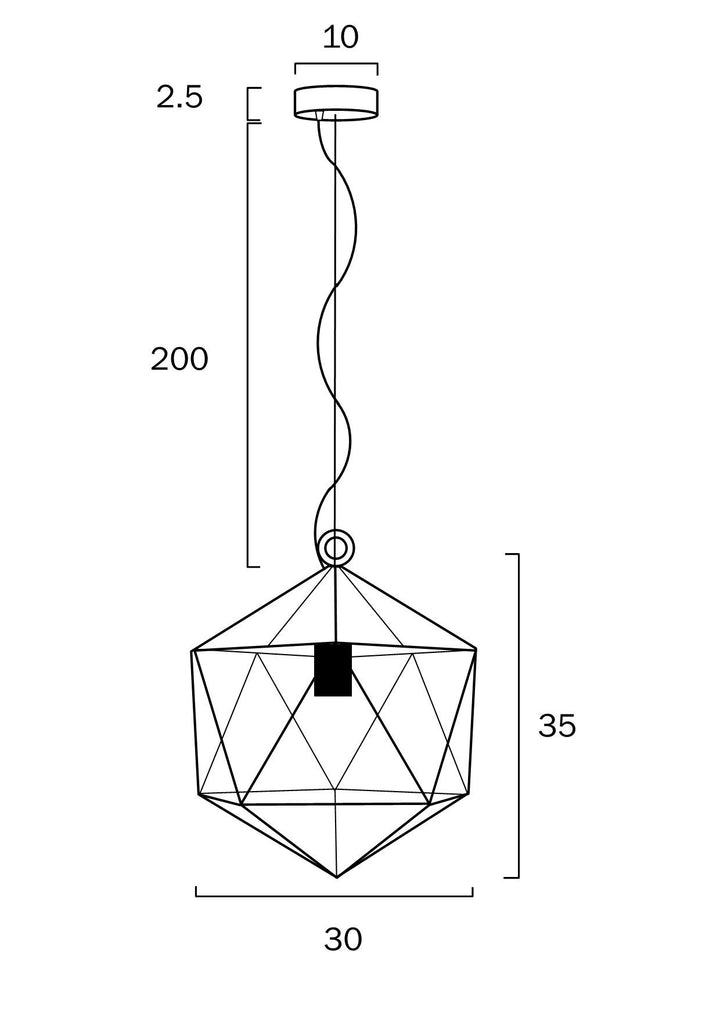 TELBIX LAZLO 30 PENDANT SOLID BRASS