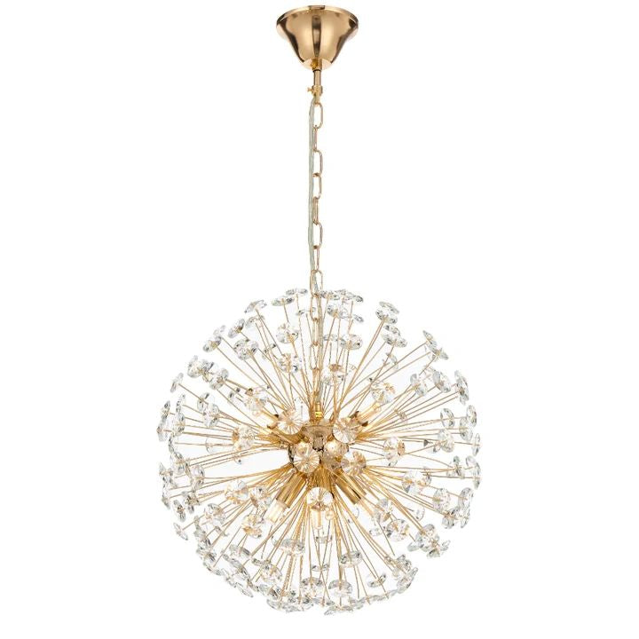 Telbix LERIDA 8 LIGHT ROUND PENDANT GOLD