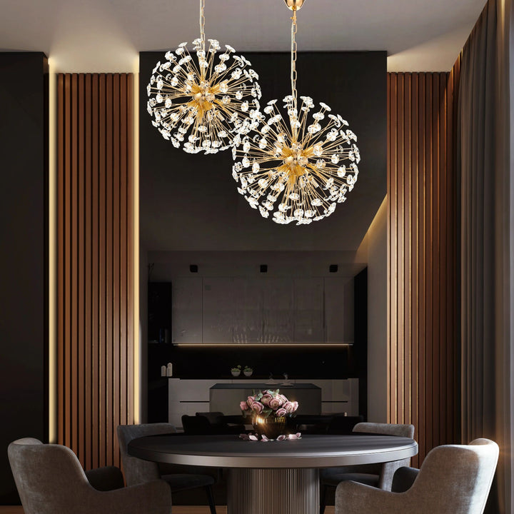 Telbix LERIDA 8 LIGHT ROUND PENDANT GOLD