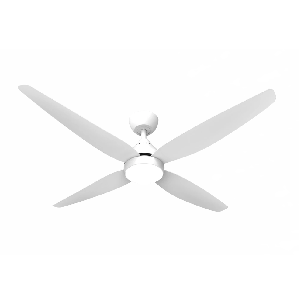 LEURA 56 + SDCF11/56/4/L DC FAN with Wall control and remote, WITH LIGHT White Ceiling Fan