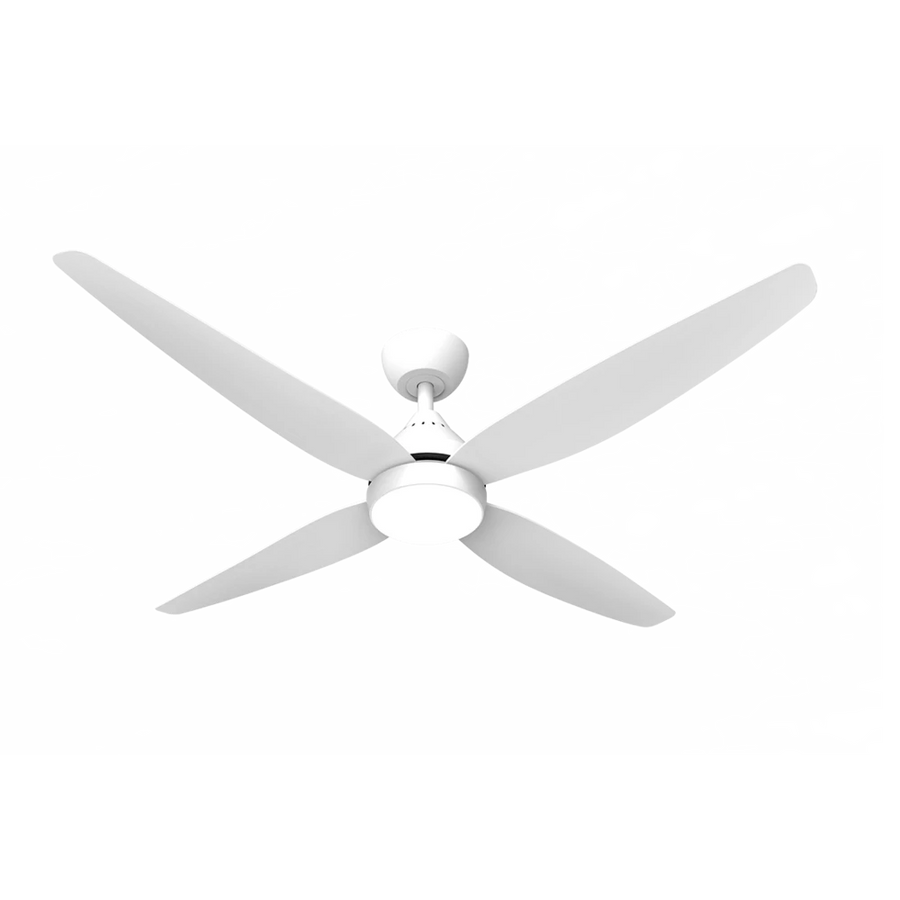 LEURA 56 + SDCF11/56/4/L DC FAN with Wall control and remote, WITH LIGHT White Ceiling Fan
