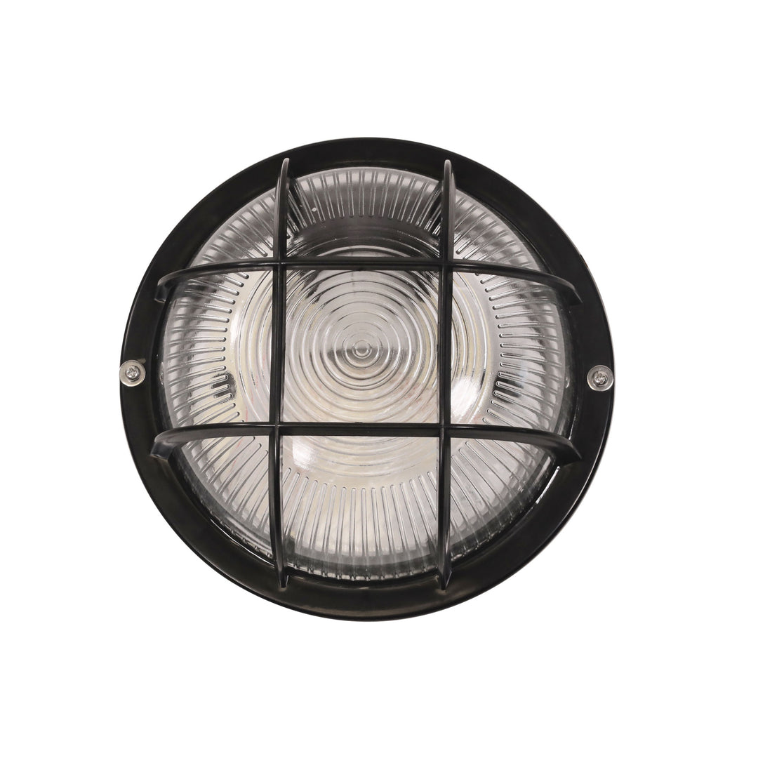 RUND BLACK E27 IP54 Outdoor Bunker Acrylic and Glass Black BUNKER