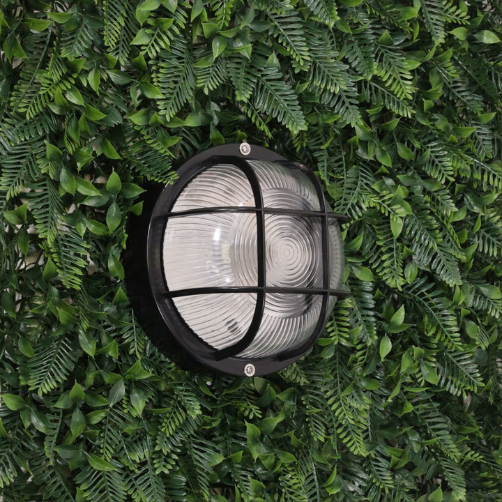 RUND BLACK E27 IP54 Outdoor Bunker Acrylic and Glass BUNKER
