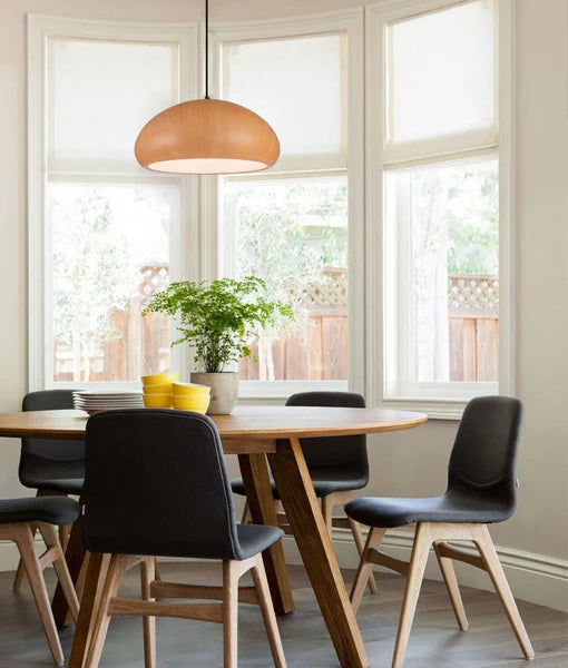 LIGNA: Retro Dome Replica Wood Pendant Lights Pendant