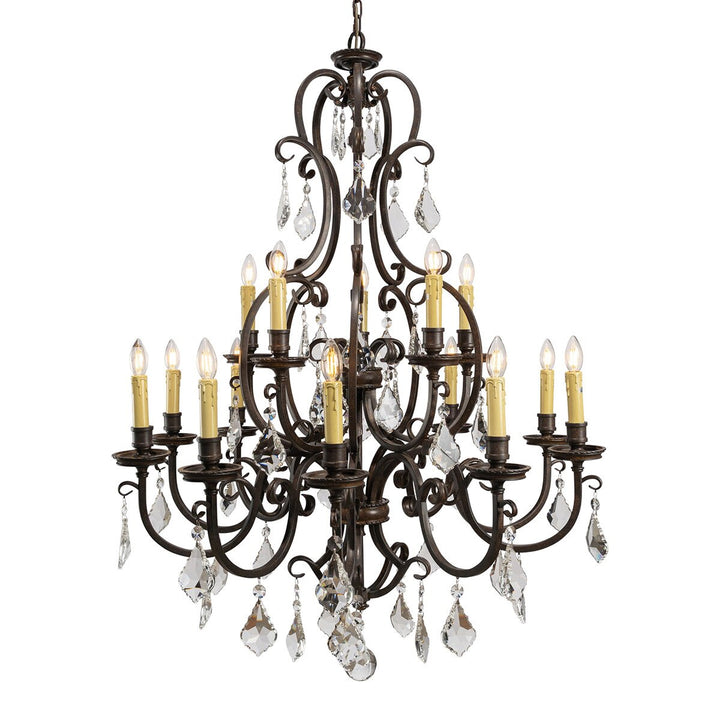 Louis 15th 15 Light Crystal Glass Chandelier Gold Candle Cover Pendant