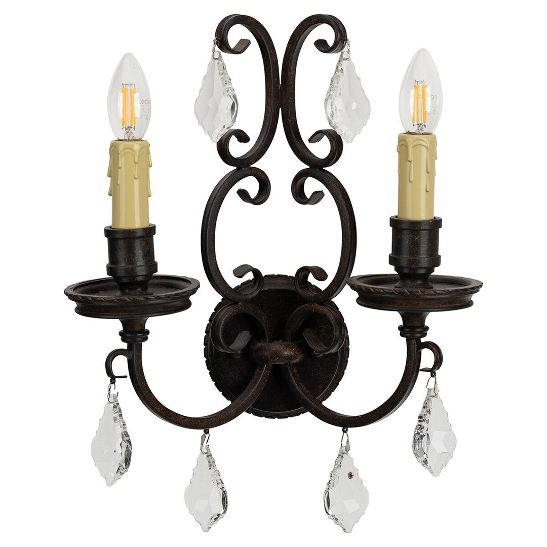 Louis 15th 2 Light Wall Bracket Gold Candle Cover Chandelier