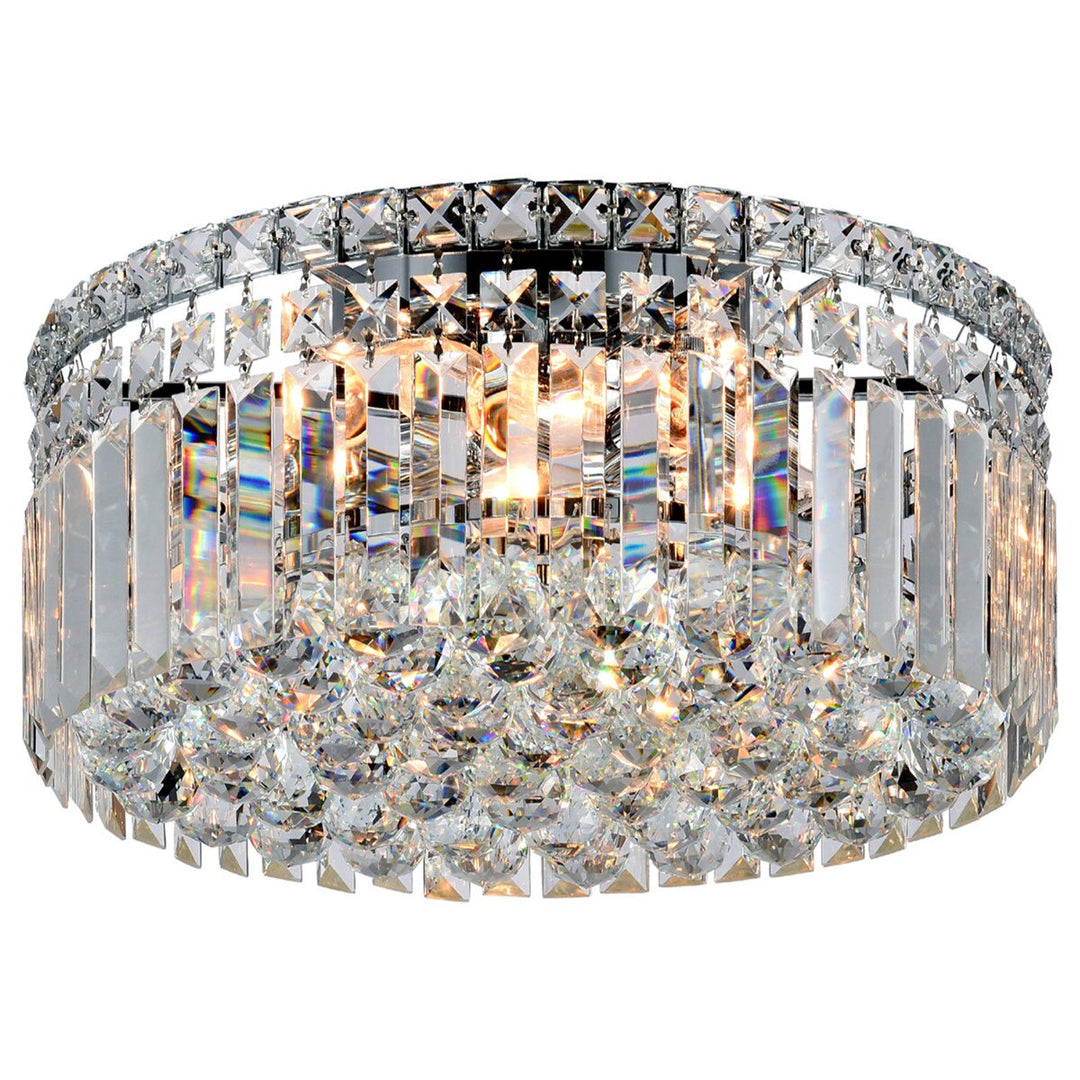 Rotondo Small 30cm Flush 3 Light Crystal Glass Chrome