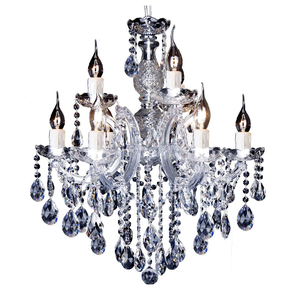 Zurich 9 Light Crystal Glass Chandelier Chrome Chandelier