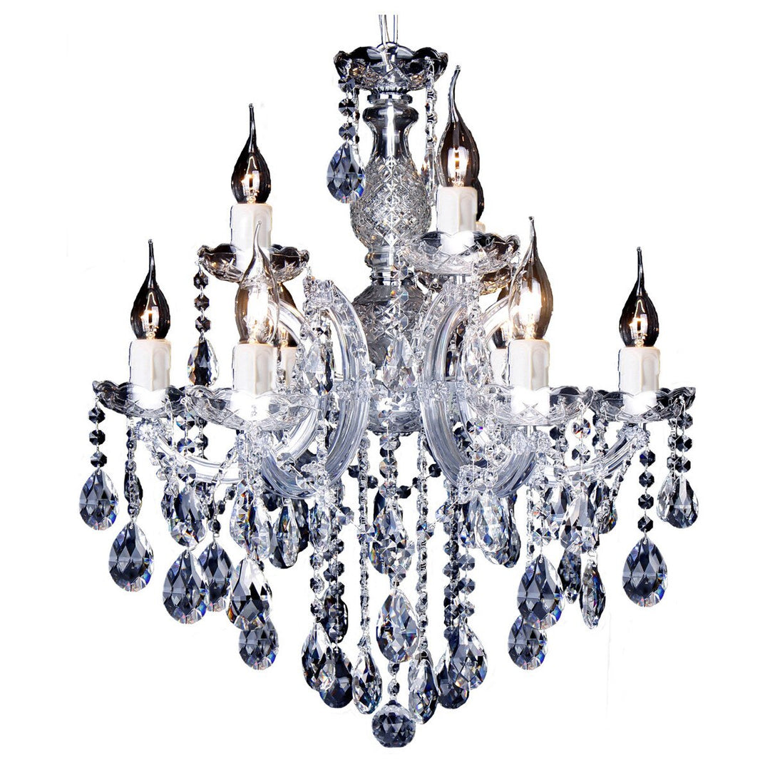 Zurich 9 Light Crystal Glass Chandelier Chrome Chandelier