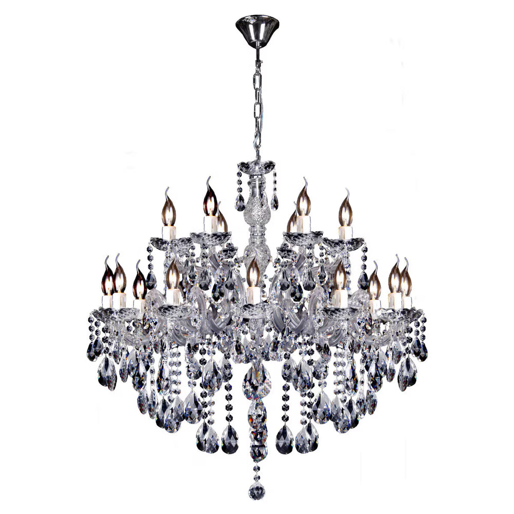 Zurich 18 Light Crystal Glass Chandelier Chrome Chandelier