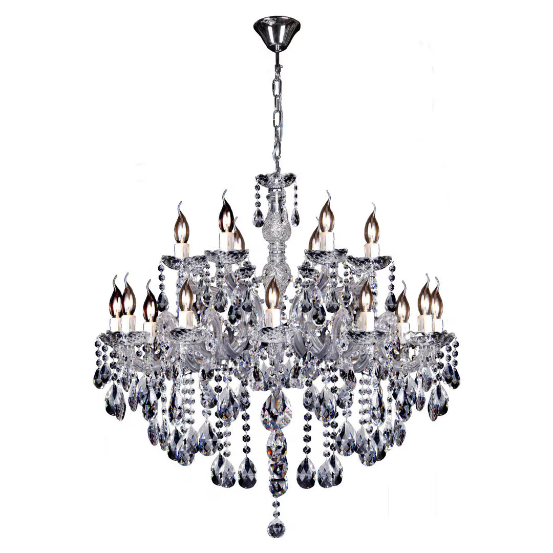 Zurich 18 Light Crystal Glass Chandelier Chrome Chandelier