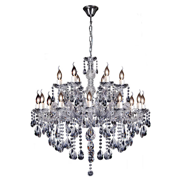 Zurich 18 Light Crystal Glass Chandelier Chrome Chandelier