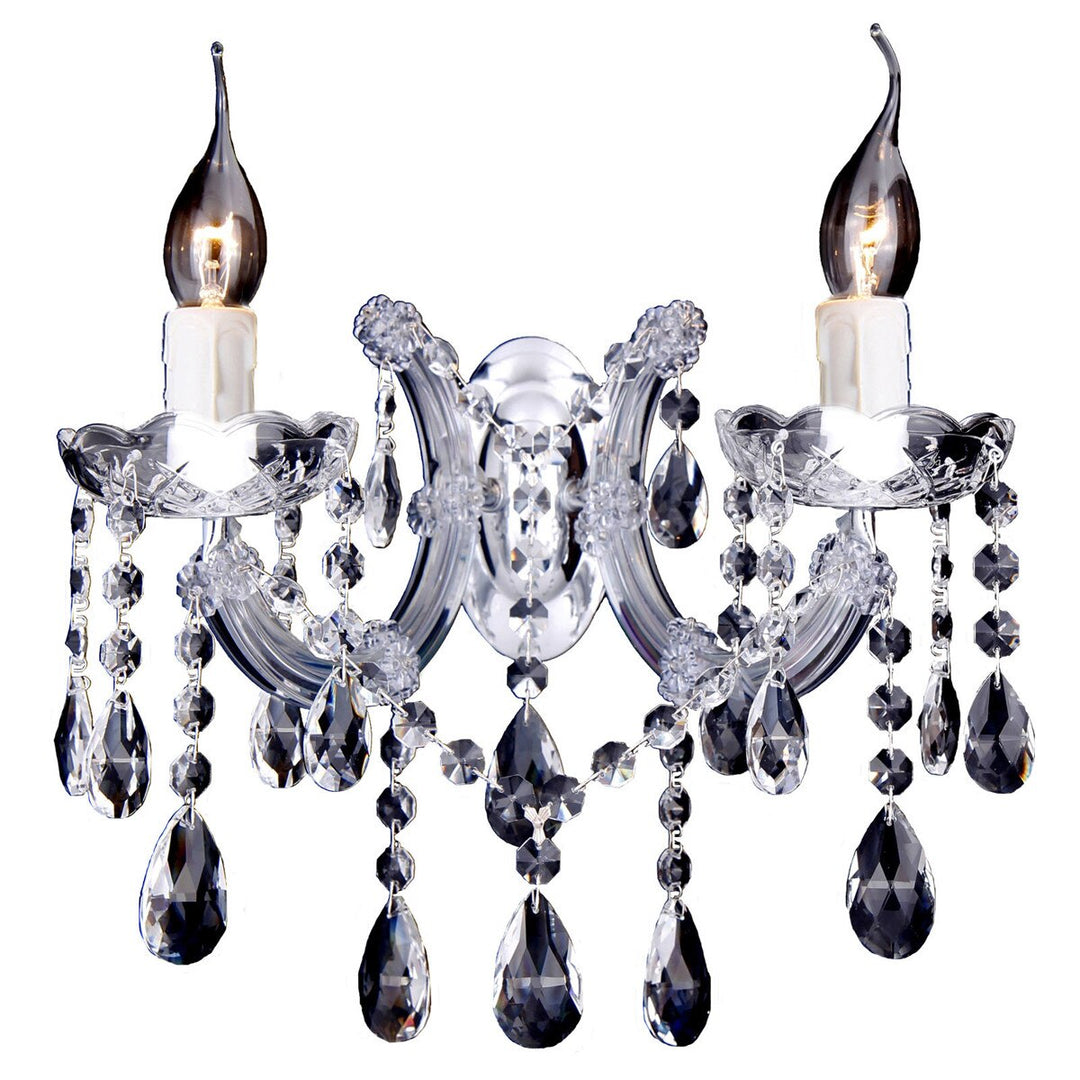 Zurich 2 Light Crystal Glass Wall Light
